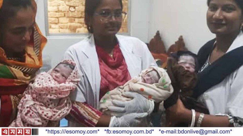 নড়াইলে তিন কন্যার জন্ম দিলেন গৃহবধূ আলপনা।