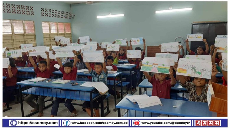 নীলফামারীর প্রাথমিক বিদ্যালয়েও চলছে জুলাই পুনর্জাগরণ।